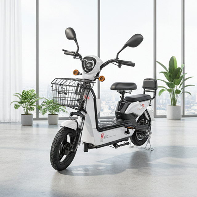 Steel Frame 14" Brushless 400W 48V Rear Hub Pedal-Assist Ebike 3-Speed Front/Rear Drum Brakes Lead Acid 12/13/15AH City Bike