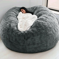 Housse géante pour pouf en fourrure, couvre-canapé moelleux et lavable pour adultes, idéal pour salon et chambre à coucher