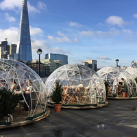 Dôme géodésique transparent préfabriqué en PVC de luxe pour toit, 12 m, tente de glamping pour hôtel, maison ronde dans le désert