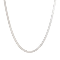 Chaîne plate en acier inoxydable MW, style hip-hop, fine, à maillons serpent, simple, unisexe, plaquée or 18 carats