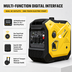 Générateur Inverter Silencieux à Essence 5000W, 5500W de Pointe, 67 dB à 7 Mètres, Démarrage Électrique, 230V, Compteur Numérique, Roues de Transport - Product Image 1