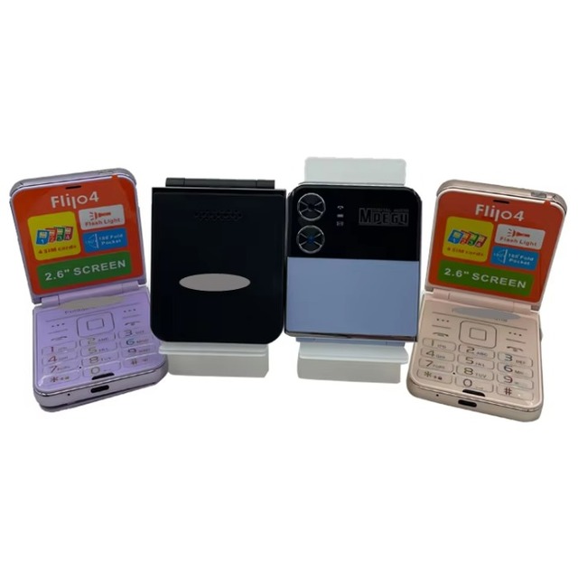 Flip4 Easy-to-Carry Flip Phone with Flashlight Feature Rugged Mobile Keypad in Spanish German French