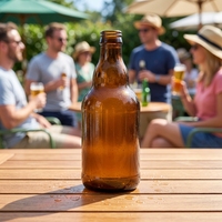 Bouteille de bière vide en verre ambré standard avec bouchon couronne – Vente en gros et fabrication