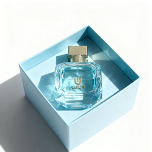 Flacon de parfum en verre vide personnalisé, peinture couleur sur mesure, luxe, unique, <span class=keywords><strong>irrégulier</strong></span>, 30ml 50ml 100ml, avec couvercle doré et boîte - Product Image 3
