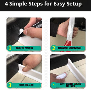 רצועת איטום מתקפלת לחדר אמבטיה, רצועת איטום לאמבטיה, סף מקלחת, דמוי סכר, דביק עצמית, TPE ידידותי לסביבה, מקלחת איכותית - Product Image 2
