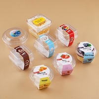 Boîte d'emballage alimentaire carrée transparente pour mousse, crème, pudding aux fruits, gâteau aux fruits, crème glacée, en plastique PET
