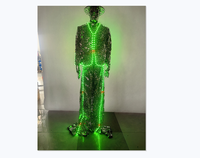 Costumes de robot de miroir de lumière LED de luxe pour hommes et femmes Costume de marcheur d'échasses rougeoyantes pour les Costumes de scène de club de fête