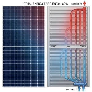 Panel Solar Híbrido PVT de Alta Eficiencia, Sistemas de Energía Solar de 40kw para Generación de Electricidad y Agua Caliente - Product Image 3
