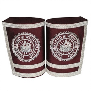 Guantelete Masónico Provincial con Insignia Bordada en Plata, Hecho a Mano - BAHOO EMBROIDERS, Color Personalizable - Product Image 1