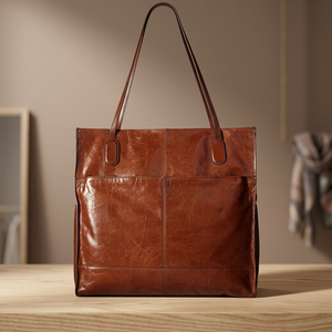 Sac à main élégant en cuir véritable BS INTERNATIONAL pour femme, avec fermeture éclair, imperméable, deux poignées, capacité 1L, idéal pour les voyages - Product Image 2
