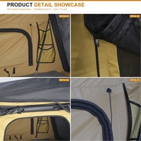 Tente de toit rigide en aluminium à ouverture latérale Desert Khaki pour le camping sur le plateau d'un camion 4x4