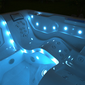 Moderne <span class=keywords><strong>Deluxe</strong></span> Lumière LED Spa Extérieur Bain à Remous 5 Personnes Rectangle Grand pour Villas Hôtels Gymnases Massage Luxueux pour - Product Image 6