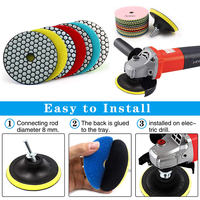 Disque de ponçage à sec de 4 pouces Tampon de polissage diamanté flexible pour les comptoirs en verre microcristallin de granit et de marbre Béton