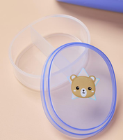 Boîte à lunch en plastique portable pour étudiants avec cuillère en forme de rectangle