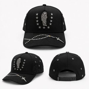 Cappellino da Baseball Personalizzato Gotico Ricamato con Filigrana Strutturata, Ricamo 3D e Fodera in Raso Premium - Product Image 2