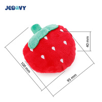 Chien en peluche jouets grinçants doux forme fraise interactif chiot jouet à mâcher pour chiens dentition