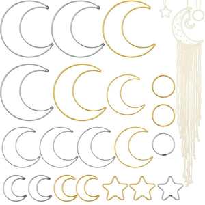 प्यार स्टार चंद्रमा वर्ग त्रिकोण षट्भुज मढ़वाया घेरा धातु फ्रेम हस्तनिर्मित पुष्पांजलि सामान किनारी क्राफ्ट उपकरण सपना पकड़ने अंगूठी - Product Image 3