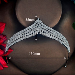 HIBRIDE gran oferta mejor calidad mujer dama de honor corona Tiara peine boda accesorios para el cabello moda diadema joyería 2017 - Product Image 2