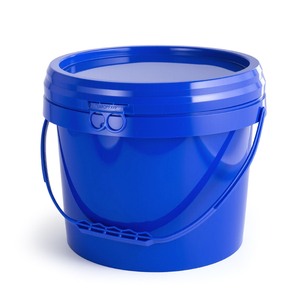 Nouvelle Seau en plastique PP bleu de 8 <span class=keywords><strong>litres</strong></span>, qualité <span class=keywords><strong>alimentaire</strong></span>, robuste, épaisseur <span class=keywords><strong>60</strong></span> MIL, impression personnalisée, poignée à doigts, directement de l'usine - Product Image 2