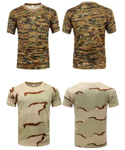 Factory Price Camouflage T-Shirts Short Sleeve Camouflage Uniforms Training Shirt Outdoor Tactical Summer Wear