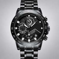 Montres pour hommes en acier inoxydable personnalisables, supportées par l'usine, petites séries OEM/ODM, logo, mouvement à quartz, cadran à aiguilles 44 mm