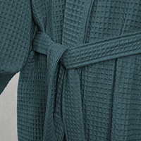 Peignoir doux en tissu gaufré pour hôtel et spa, avec col kimono, pour après la douche, pour couple, vente en gros, lavable en machine