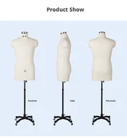 Maniquí de Costura Femenino de Medio Cuerpo Tipo Pin, Color Piel, con Hombros Ajustables en Altura para Sastres