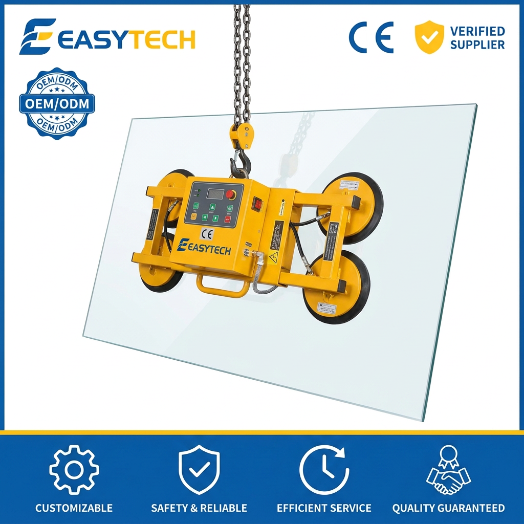 2026 Easytech OEM Wireless Heavy Construction Architectural Dual Glazing Sandwich Pipe Europe Circuit Pads Laser Vacuum Lifter · image 1