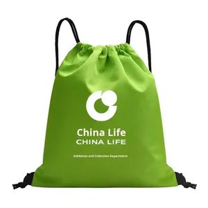Wholesale OEM ODM Promotional Eetoon Classic Durable Drawstring Backpack Bags Custom Logo 210D Polyester Sports Gift Bag Gym