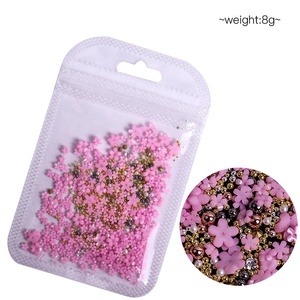 Acrílico mini flor 3D Nail Art decoraciones resina encantos oro cuentas Caviar diamantes <span class=keywords><strong>de</strong></span> imitación accesorios manicura DIY joyería - Product Image 6