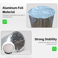 Doublure de fût en aluminium à fond carré souple, personnalisée en usine, gaufrée, résistante à l'humidité, pour fût de peinture métallique de 55 gallons