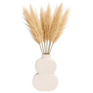 Vaso ovale impilabile in ceramica, stile moderno boho, per soggiorno, camera da letto, ufficio. - Product Image 2