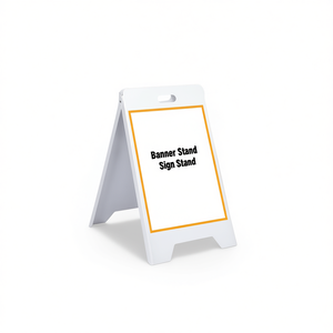 Soporte portátil para pancartas, soporte blanco reutilizable para letreros, para ferias comerciales y eventos - Product Image 1