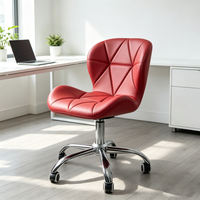 Chaise de bureau moderne en cuir PU, réglable en hauteur, pivotante, sans accoudoirs, ergonomique, pour le bureau à domicile