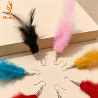 Hot Selling Feather Drop Earrings Dressing up - Latin Jazz Dance Wear Gothic Leather Jacket Party Prop Bulk