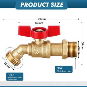 Brass ngoài trời Vườn vòi nước với nhanh chóng mở nước <span class=keywords><strong>TAP</strong></span> PN16 vòi phun phòng tắm bóng van chống ăn mòn tay đòn bẩy điều khiển - Product Image 2