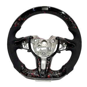 Volante Deportivo de Fibra de Carbono Forjado en Rojo con LED y Gamuza para Hyundai Elantra <span class=keywords><strong>N</strong></span> I30 <span class=keywords><strong>I20</strong></span> 2019 2020 2021 2022 <span class=keywords><strong>2023</strong></span> 2024 2025 - Product Image 1