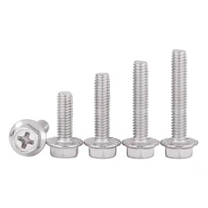 304 Stainless Steel Phillips Flange Bolts Hex Head Fully Threaded With Washers A2-70 Passivated For Standard Use - Product Image 2
