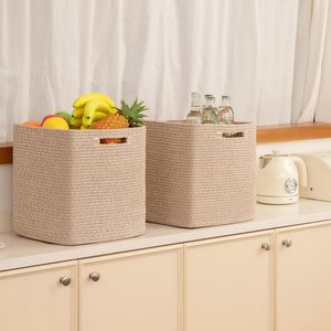 Cubos y <span class=keywords><strong>Cestas</strong></span> de Almacenamiento Grandes de 13 Pulgadas, 100% Algodón, Plegables, <span class=keywords><strong>con</strong></span> Estantes, Disponibles en Otros Colores - Product Image 2