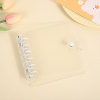 Protège-cahier transparent en PVC à 6 trous avec bouton-pression, couverture amovible pour carnet, cartes photo et journal