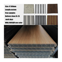 Panneau de plafond en PVC perforé laminé couleur bois avec ligne dorée 8*300mm noir pour l'Inde