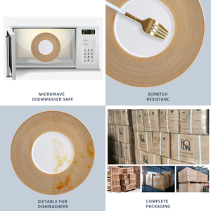 Assiettes en céramique pour hôtels et restaurants, vente en gros, assiettes à steak, assiettes à salade, assiettes à plat, avec logo personnalisé - Product Image 3