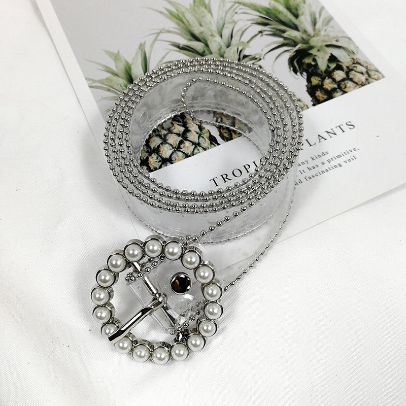 Round buckle silver - 102*2.6cm