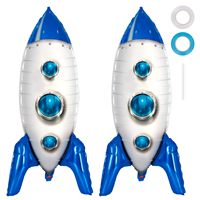 Balon Foil Tema Luar Angkasa Roket Astronot Bulan Bintang untuk Anak-anak Dekorasi Pesta Ulang Tahun Anak Laki-laki Galaksi Luar Angkasa Globos