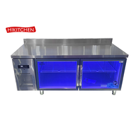 Cuisine commerciale en acier inoxydable Table réfrigérateur réfrigérateur Double température Restaurant légumes frais garder dosseret
