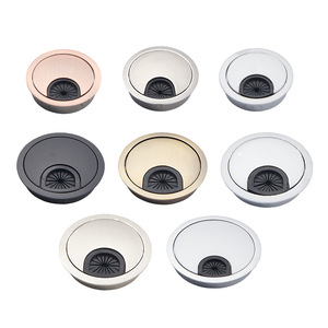 Metal Round Cable Hole Cover 50 53 60 80mm Zinc Alloy <b>Desk</b> Outlet Decorative Plate For Computer Office <b>Study</b> Table - Product Image 1
