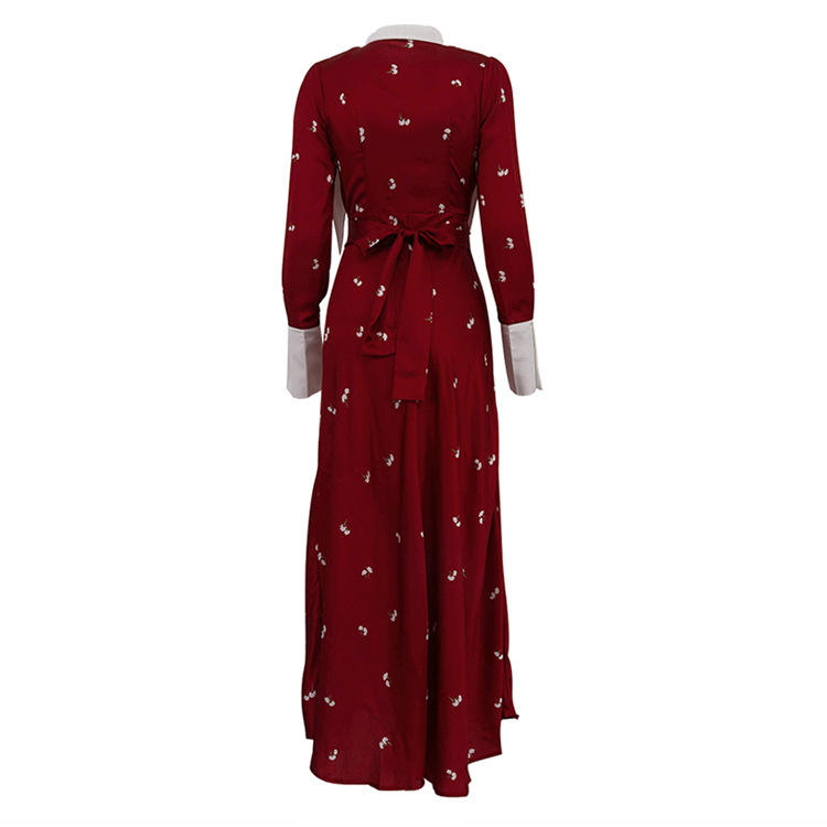 modest evening gowns long sleeve red colors