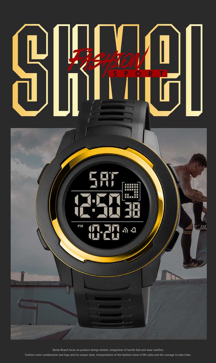 SKMEI 1731 new design made in prc mens digital watch latest PU leather band Waterproof Multi function low moq sports watch facto