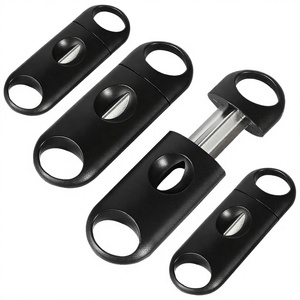 Coupe-cigares portable Vp V-009 2026 en acier inoxydable à coupe en V, lot de 4 pour hommes (noir) - Product Image 4
