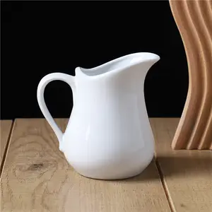 Wholesale high quality bevel connection coffee jug ceramic milk jug for restaurant coffee shop